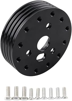 1" Grant Steering Wheel Hub Adapter Spacer Kit, 6 Hole to 3 Hole Steering Wheel Hub Adapter Conversion Spacer, Universal Automotive Quick Release Tool Black, 1"