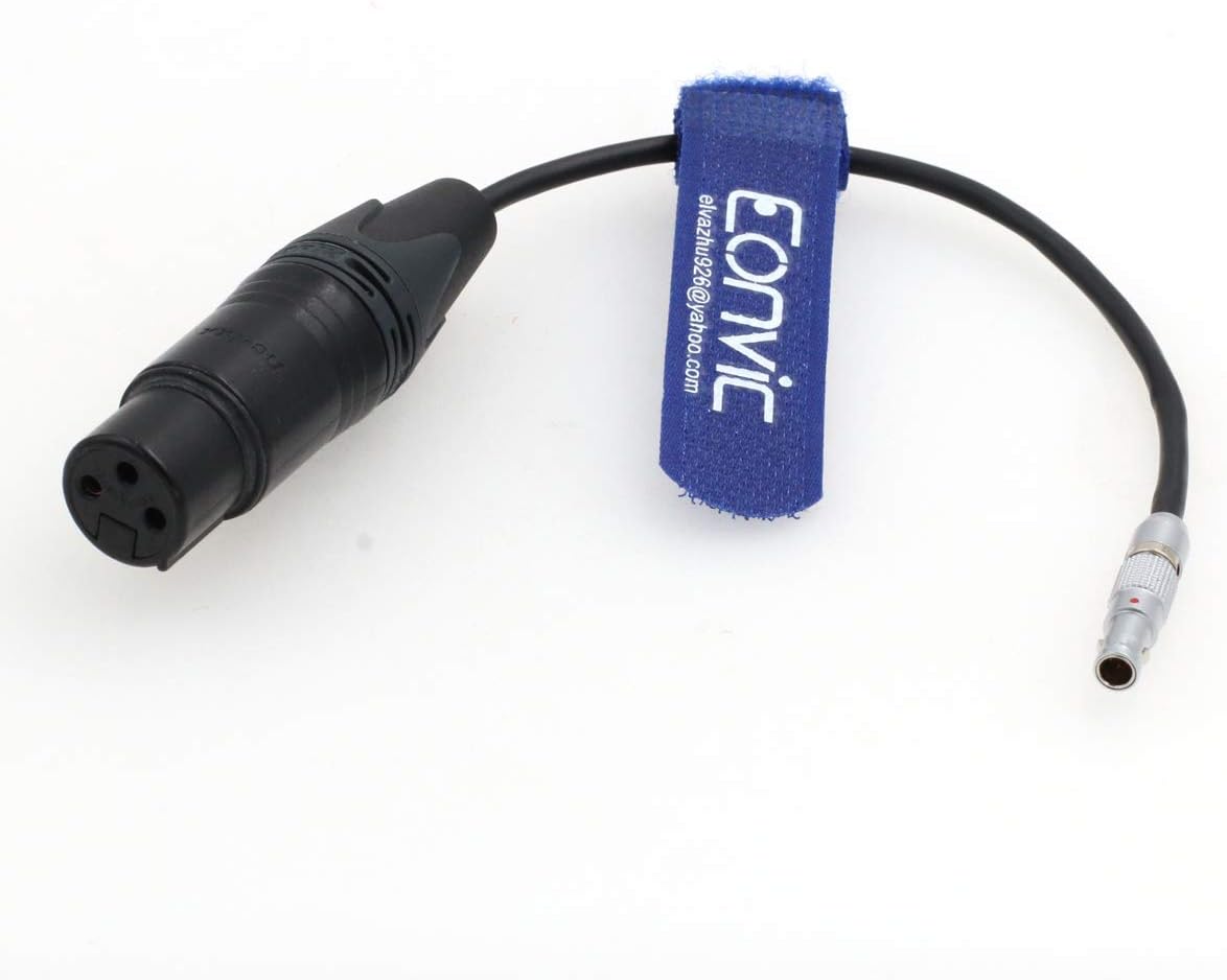 Eonvic Audio Cable for Alexa Mini Camera 3 Pin XLR Female to Right Angle 00B 5-Pin Male