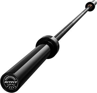 RitFit Elite 7ft Olympic Barbell, Robust 45lb Barbell for Weightlifting and Powerlifting, Superior Olympic Bar with Exceptional 500lbs Load Capacity, Weight Bar for 2 Standard Plates