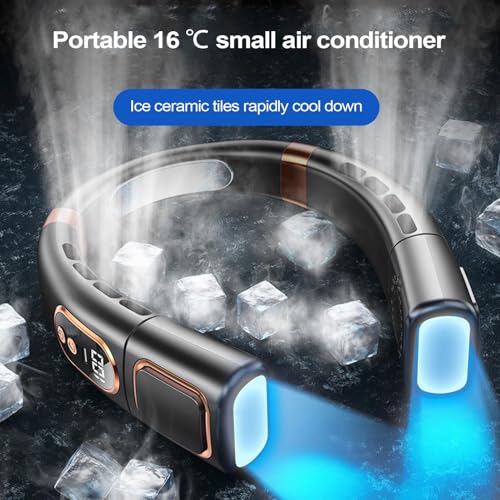 Ventilateur de cou portable contre la chaleur, mini souffleur USB à 5 vitesses - 4
