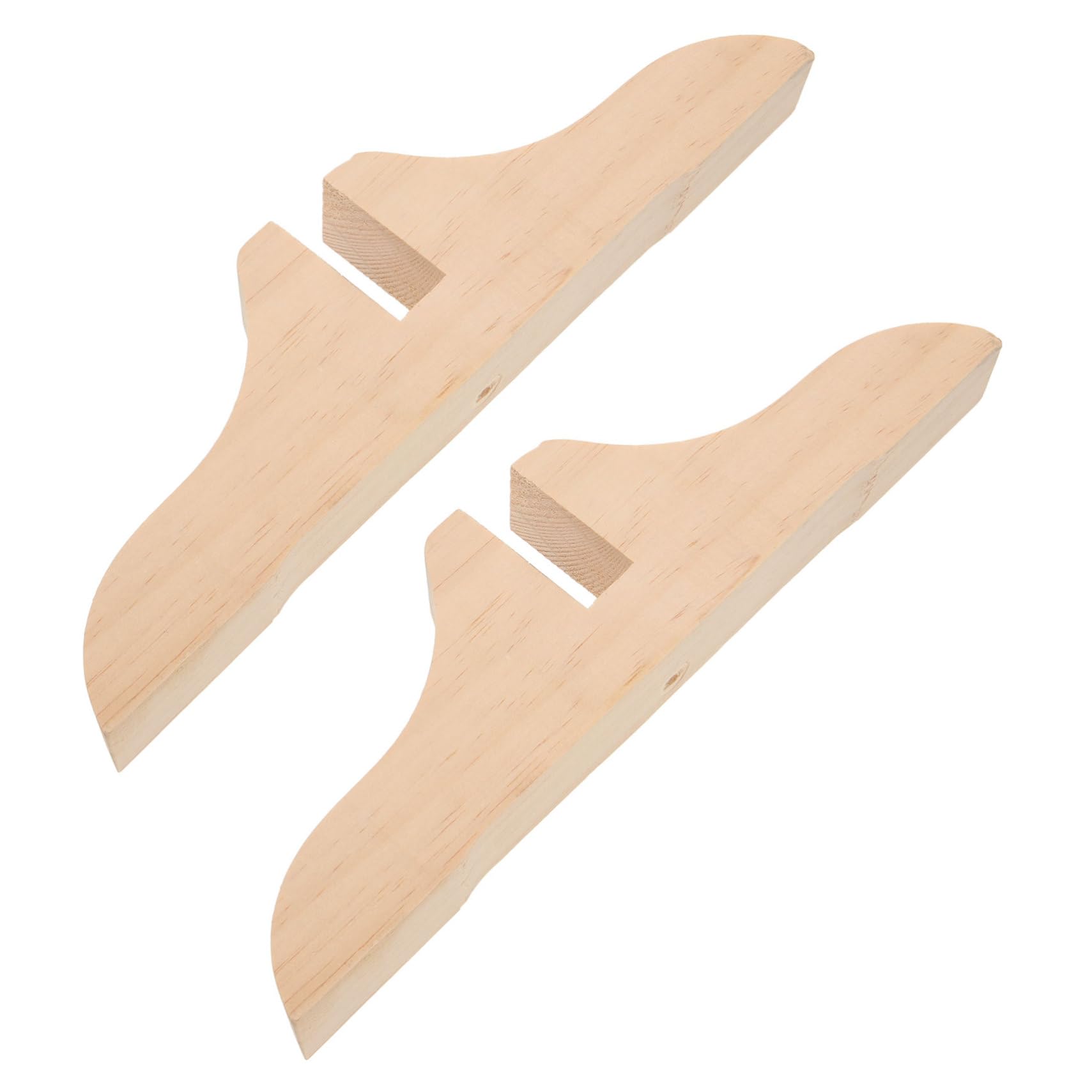 Pieds d'écran en bois beige 2pcs support de séparation stable de pièce