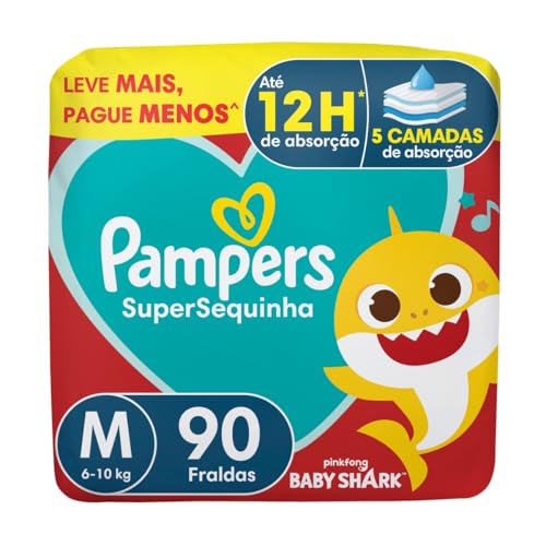 Fralda Pampers Supersec M - 90 fraldas Fralda Pampers Supersec M - 90 fraldas