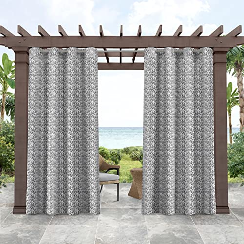 Tommy Bahama Indoor/Outdoor Mosaic Light Filtering Grommet Top Curtain Panel Pair, 54