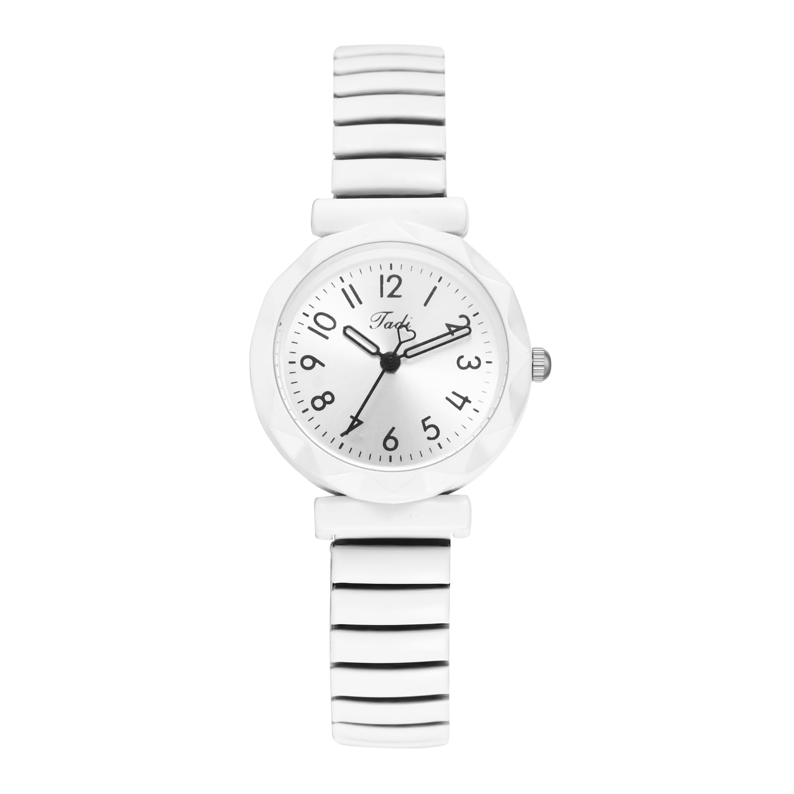 OIDEA Damen Armbanduhr mit Strass Schmale: Weiß Quarz Analog