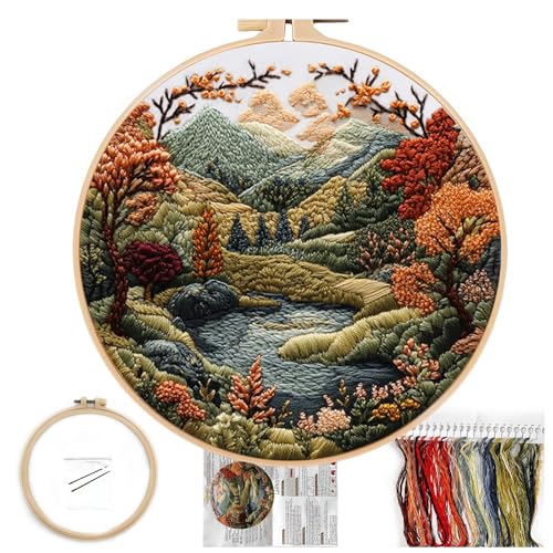 Stick-Set for Beginners, Boho Natural Landscape Pre-Printed 