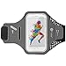iPhone 7 Armband Case, F-color Extra Thin and Soft Sports Armband for iPhone 7 6S 6, Google Pixel, Phone with Screen up to 5.0 Inches, Running Band with Earbuds Slot, Key and Card Holder,Black + Grey