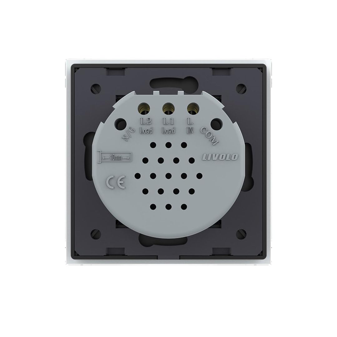 LIVOLO 2-facher Touch Serien Taster Lichtschalter für Haus-Automation 230V Trockenkontaktrelais Impulsschalter Nullleiter erforderlich 2-Weg Klingel Sensor Touchschalter Weiß VL-C702IH-11