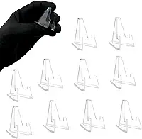 Kit 10 Expositores Pequeno Tripé Cavalete Suporte de Acrilico Para Moeda Medalha Lembrancinha 35x22mm