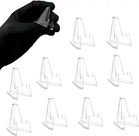 Kit 10 Expositores Pequeno Tripé Cavalete Suporte de Acrilico Para Moeda Medalha Lembrancinha 35x22mm