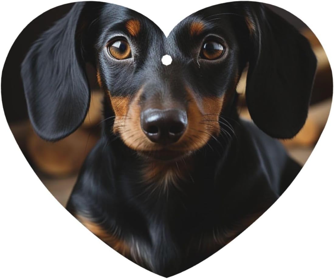 Car Air Freshener 24 PCS Black Dachshund Dog Hanging Car Air Fresheners Auto Interior Decor Card Freshener Strong Scented Card Lavender Cars Scents for Office Bedroom Close Drawer Heart Shape