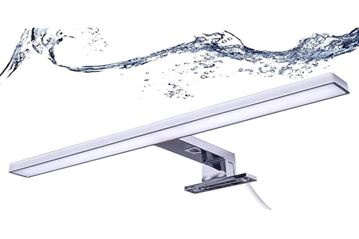 BARCELONA LED Aplique espejo baño Led 30cm 5W | Lampara espejo baño Led acabado cromo, blanco neutro 4000K IP44