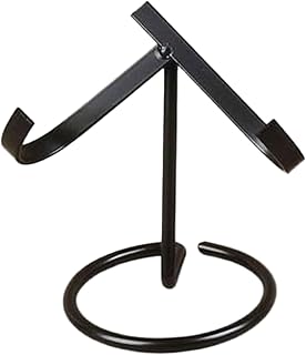 Soporte de metal para exhibición de platos de campamento con piedras de corazón, color negro, talla única