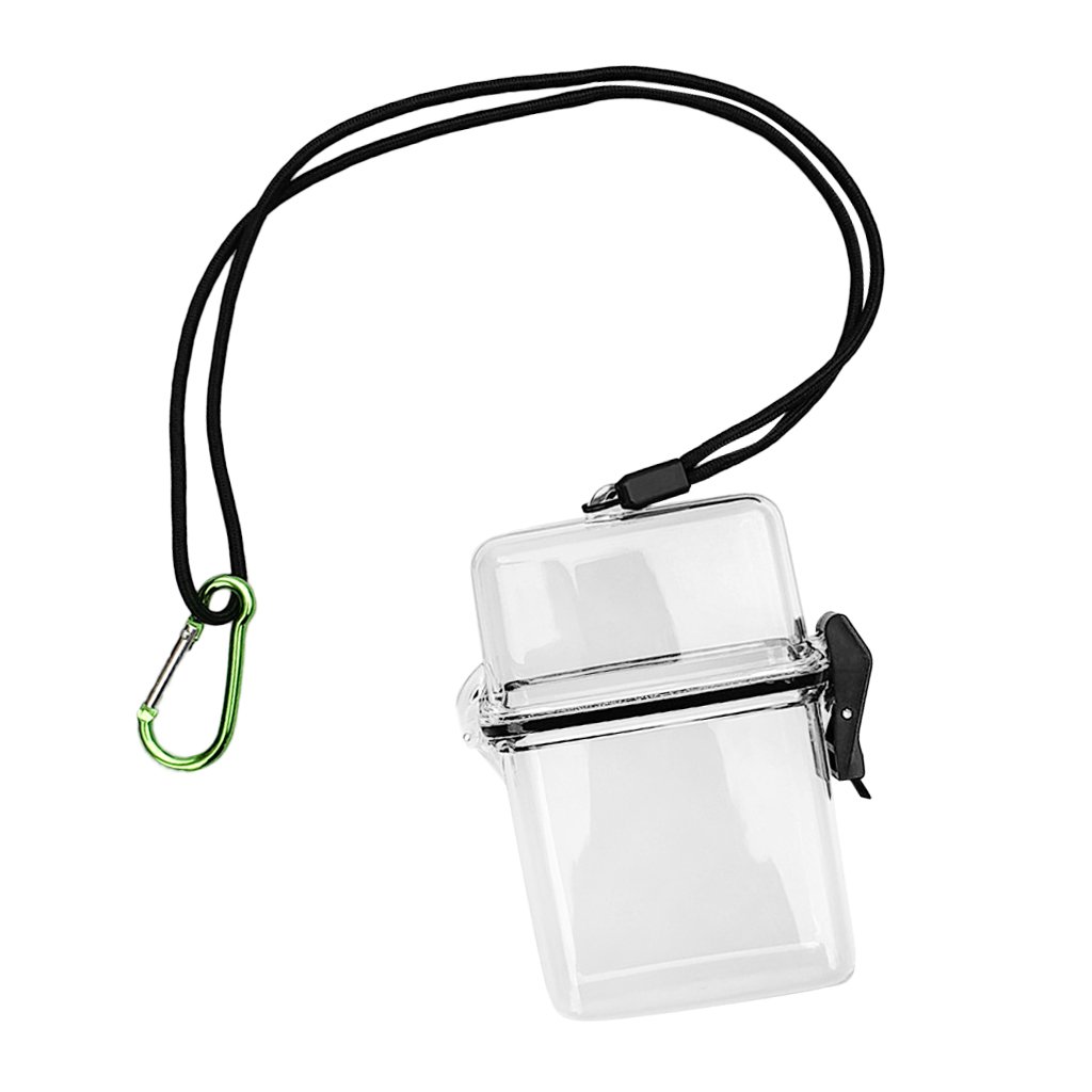 Homyl Premium Taucherei Tauchei Aufbewahrungsbox wasserdicht Dry-Box Trockenbox Transportbox Tragebox mit Befestigungsschnur Karabiner - Transparent