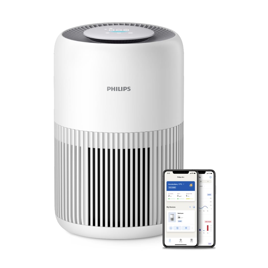 Purificatore d'aria Philips Serie 900, filtro HEPA NanoProtect + carbone attivo, CADR 250m³/h per allergici 65m², silenzioso, intelligente ed efficiente dal punto di vista energetico (AC0950/10)