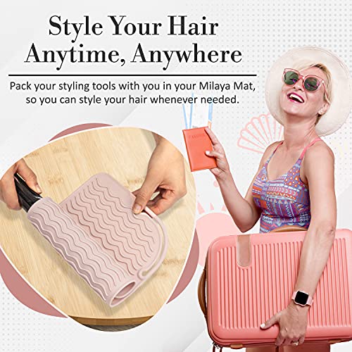 Professional Large Silicone Heat Resistant Styling Station Mat For All Hair Irons, Curling Iron, Straightener Pad, Iron Flat Hair, Hair Tools Appliances Hair Dryer Salon Tools Hair Stylist - Rose Gold #TOP6