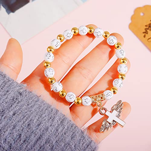 Harry and Henry First Communion Gifts Cross Pearl Rosary Bracelet Religious Christian Bracelets Faith/Baptism/First Communion/Confirmation Gifts4