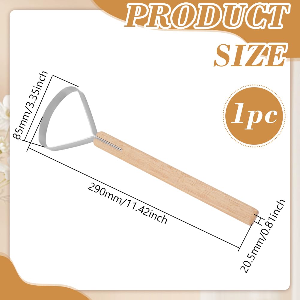 UNICRAFTALE Pelt Scraper Fleshing Tool for Hides Leather Making Tools Stainless Steel Scraper with Wood Handle Scraper Flesher Tanning for Taxidermy Skinning Fur Handling - Image 3