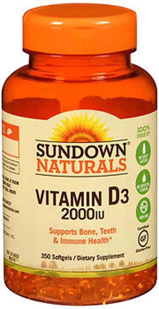 Sundown Naturals Super Potency Vitamin D3, 2000 IU, Value Size, 350 Softgels