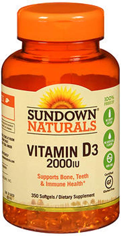 Sundown Naturals Super Potency Vitamin D3, 2000 IU, Value Size, 350 Softgels
