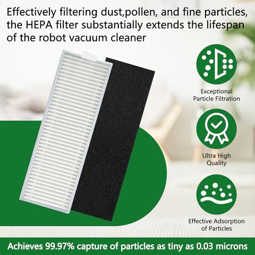 Image of 10PCS Hepa Filter for Tikom G8000 / G8000 Pro, for Honiture G20 / G20 Pro, for Laresar Evol 3 / Evol 3s, for Airzeen G20 Pro Vacuum Cleaner Replacement, 1 Cleaning Brush (Not for G8000 MAX)