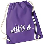 Robuste Zugbänder in weiß. Evolution EISHOCKEY ! Gymbag lila-weiss