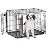 Medium Dog Crate MidWest Life Stages 30 Double Door Folding Metal Dog Breed Crate Divider Panel Floor Protecting Feet Dog Pan 306L x 193W x 214H Inches