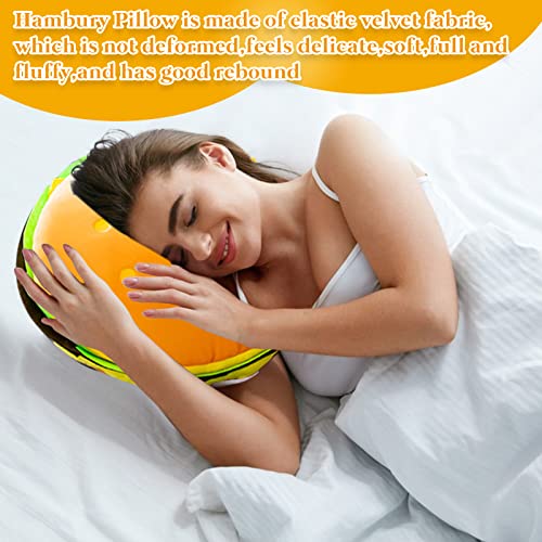 Image of 15.7 inch Hamburger Plush Cheeseburger Pillow Stuffed Food Cushion