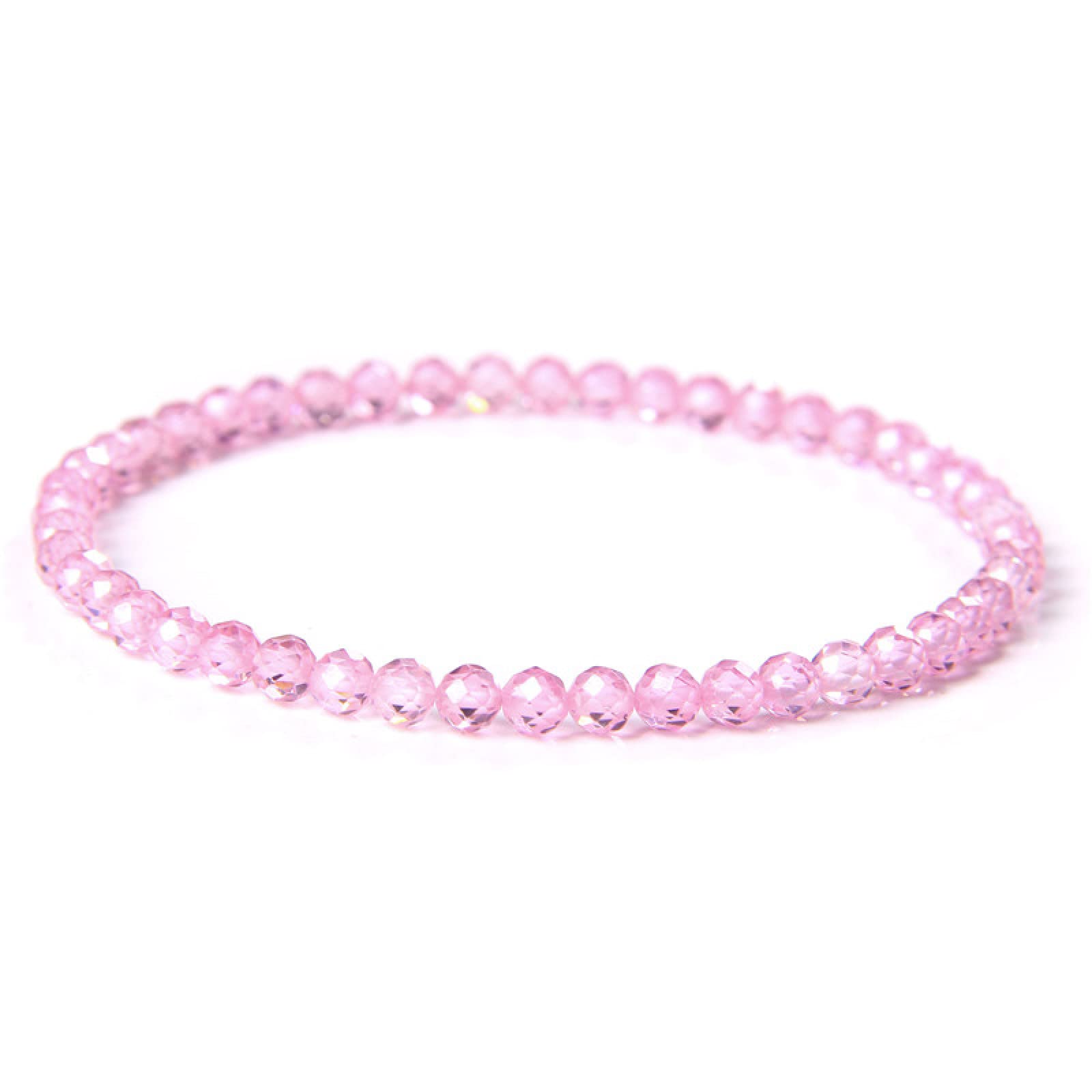 Bracciale Fatte a Mano Bracciale Donne sfaccettate di Labradorite Quarzo in Pietra Naturale Bracciale in Pietra Naturale per Donne Bracciale da Braccialetto da Donna, zircone Rosa 4mm
