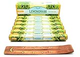 6 x 20 packs 120 units varitas de Incienso de (Lemon Grass) Citrus. La Hierba de limón para Mosquitos varitas de Incienso de Joss 120 Varillas de Incienso de Fragancia casera de Joss Sticks con cenicero colector de Cenizas