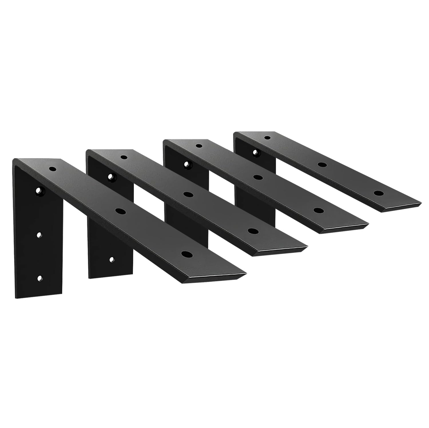 Winker Black Countertop Support Bracket 4 Pack Heavy Duty Hidden L Shelf Bracket 8" X 6" X 2.5" Metal Corbels For Quartz/Granite/Wood/Concrete/Laminate Countertops,