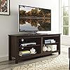 Walker Edison Wren Classic 4 Cubby TV Stand for TVs up to 65 Inches, 58 Inch, Brown