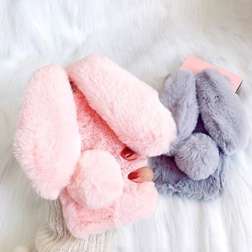 Shinetop IPSE 2-TPU-FUR-01 Iphone Se 2020 Rabbit Fur Case,Shinetop Bling Diamond Luxury Cute Soft Warm Fluffy Rabbit Fur Case Winter Handmade Bunny Hair Plush thumb #3
