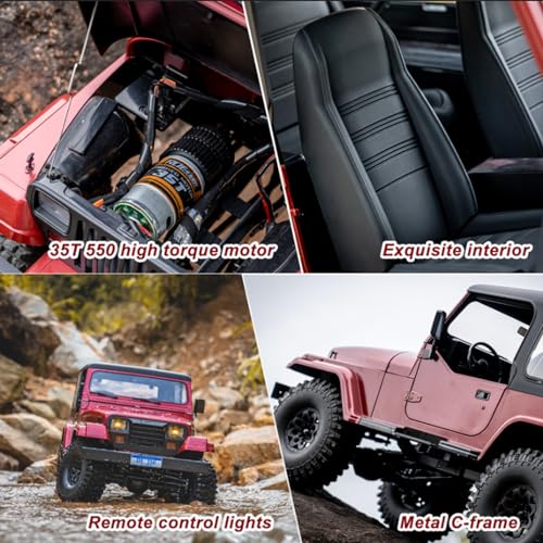 Image of EAZYRC FMS Rochobby 1 /10 RC Crawler Mashigan RC Truck 4x4 RTR, RC Car with Foldable Front Windcreen, Convertible Top (RS Version)