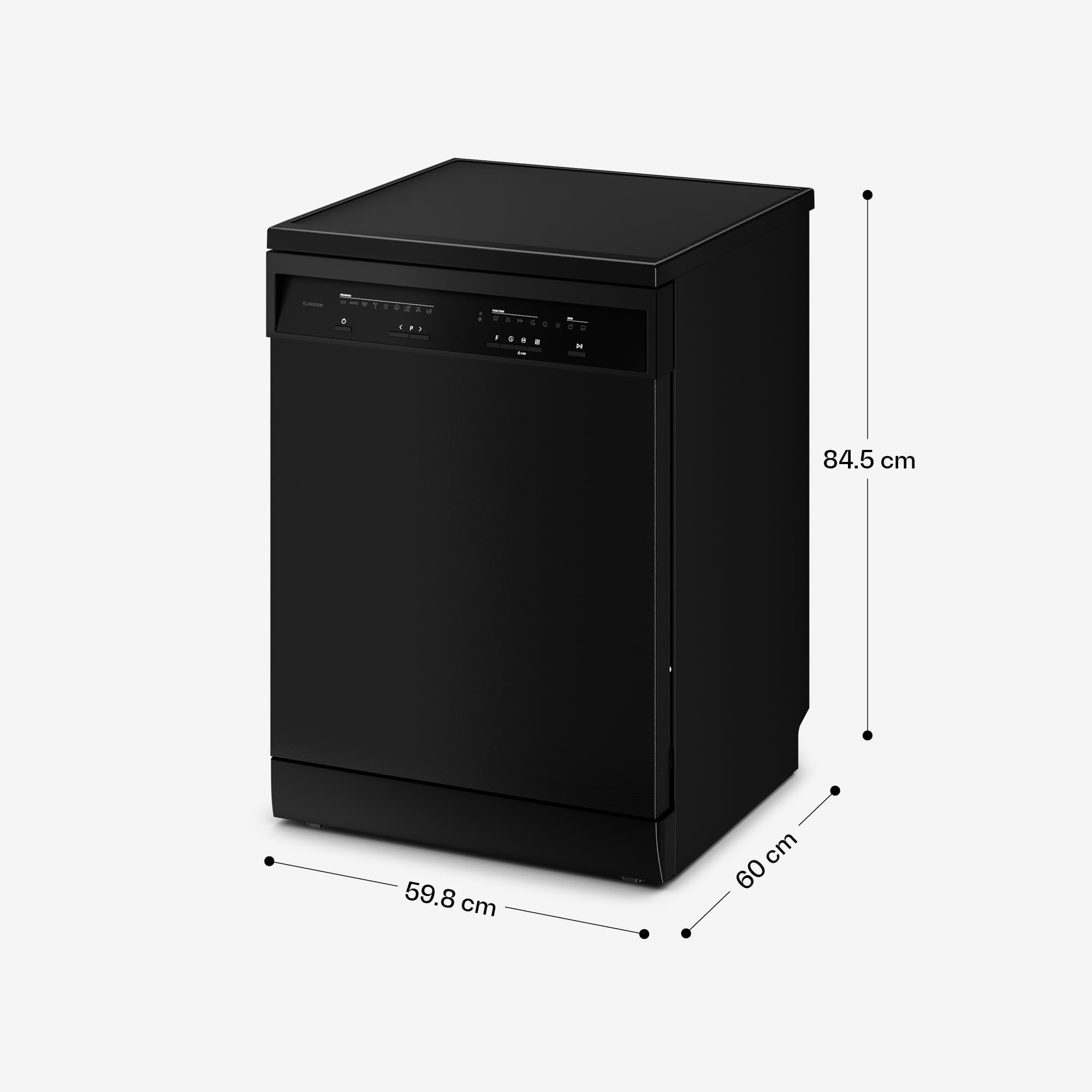 Klarstein Velaire zmywarka 60 cm – wolnostojąca, 14 miejsc, 9 programów, 42 dB, klasa energetyczna A, AquaStop, zabezpieczenie przed dziećmi, zmywarka 60 cm, stal nierdzewna