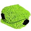 AIDEA Car Wash Mitt Microfiber, 2PK-Scratch & Lint Free, Premium Chenille Microfiber Wash Mitt-Green Extra Large Size (8”X12”)