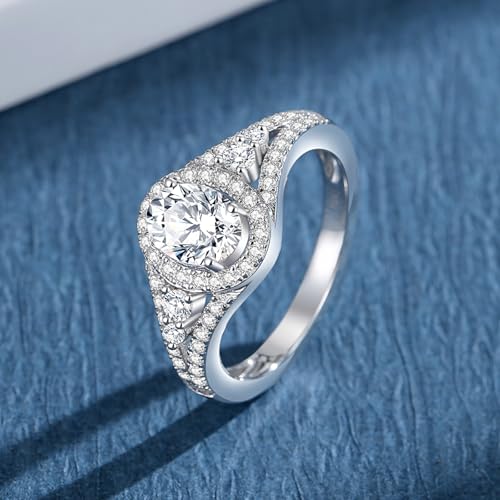 Moissanite Rings for Women Different Cut Engagement Rings for Wife Her S925 Sterling Silver Rings for Wedding Valentines Anniversary3