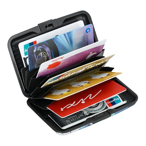 Image of ELFISH RFID Blocking Credit Cards Holder Aluminum Wallet Metal ID Case for Men Women, Cherry Blossoms