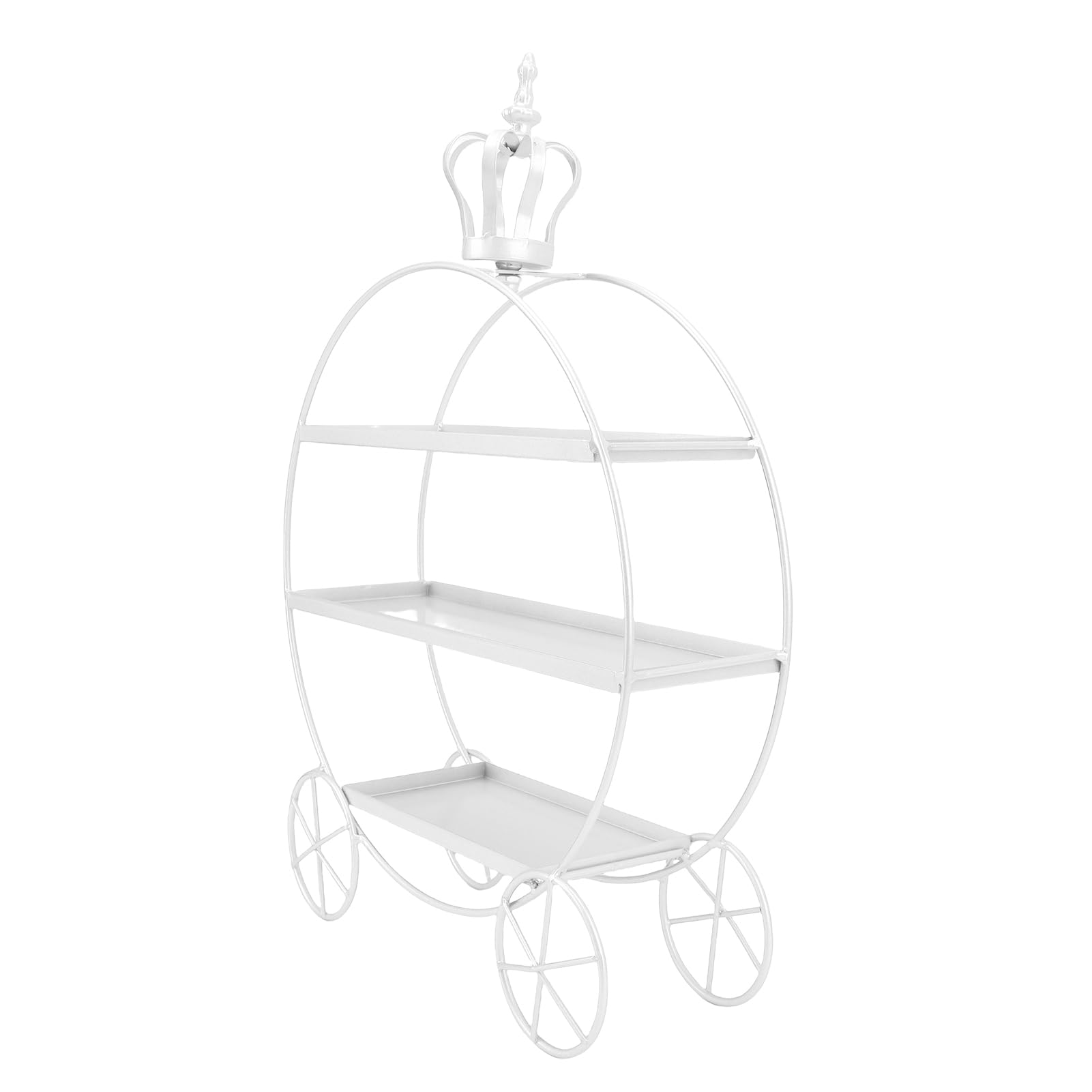 RiToEasysports Soporte de Exhibición para Magdalenas, Bandeja de Postre de Hierro Resistente de 3 Niveles para Fiestas, Bodas, Eventos, 13,78x3,94 Pulgadas (WHITE)