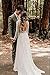 Women's Lace Long Sleeve Wedding Dresses for Bride Simple White Wedding Dress Backless Beach Bridal Gown Size 4
