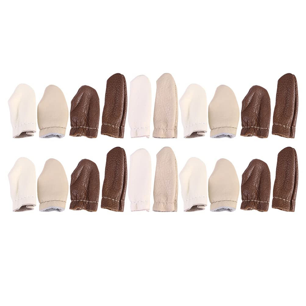 FOMIYES Felt Thimble Finger Covers 20Pcs Leathercraft Finger Cots for Sewing Protection Anti-Slip Thumb Guards for Crafts and Leatherwork 2.4X1.2 Inch