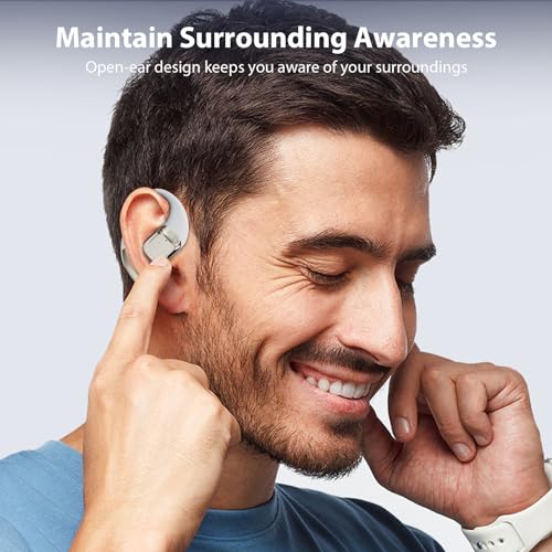 Open Ear Wireless Bluetooth Headphones, Pain-Free Air Conduction Ear Buds with LED Digital Display Charging Case, Sweat Resistant for Running, Safe Driving, and Extended Daily Use - Image 5