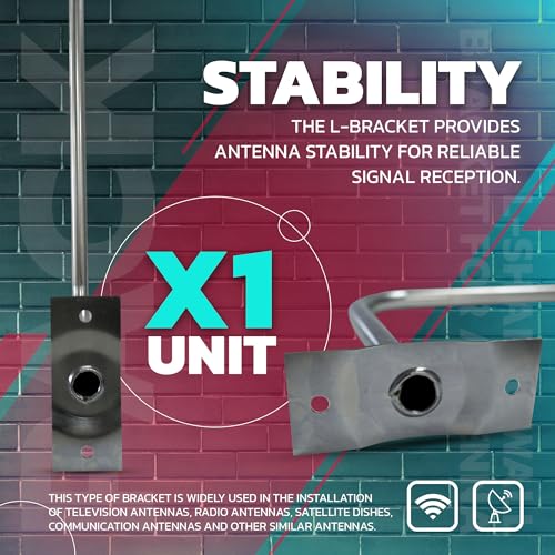 DOJA Barcelona | Soporte Antena Pared | Pack 1 | Mastil Antena en L | Ø 25mm | 30 X 58cm | Soporte TV en Acero | Accesorios Parabolica - imagen 5