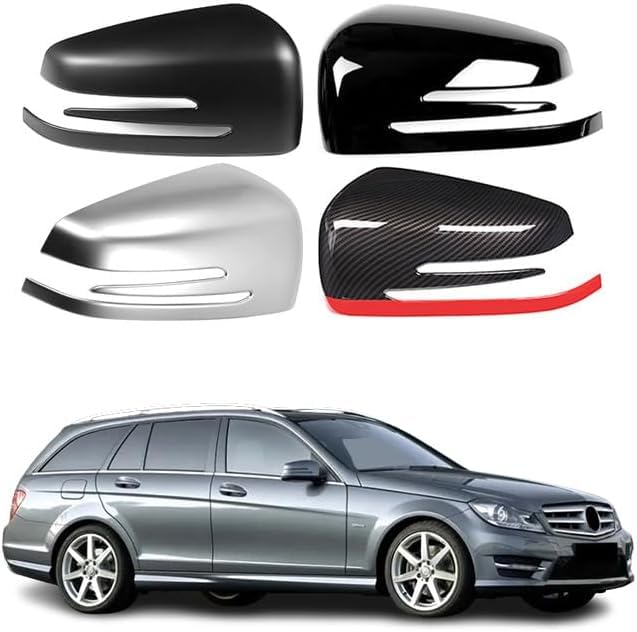 Coques de rétroviseurs Mercedes C-Class S204 2008-2014 en ABS noir