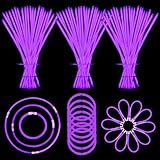 YOFOBU150 Pack Purple Glow Sticks Bulk Glow Bracelet and Necklaces with Connectors 8" Glowsticks for Halloween ThanksGiving New Year Wedding Birthday Carnival Light Up Neon Party Favors -  New Teko