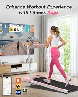 WELLFIT Foldable Treadmill with Incline, 320 LBS Capacity Walking Pad with Handle Bar, Portable Walking Pad Treadmills for Home, Under Desk Treadmill with App & Remote Control, Wide Belt, LED Display