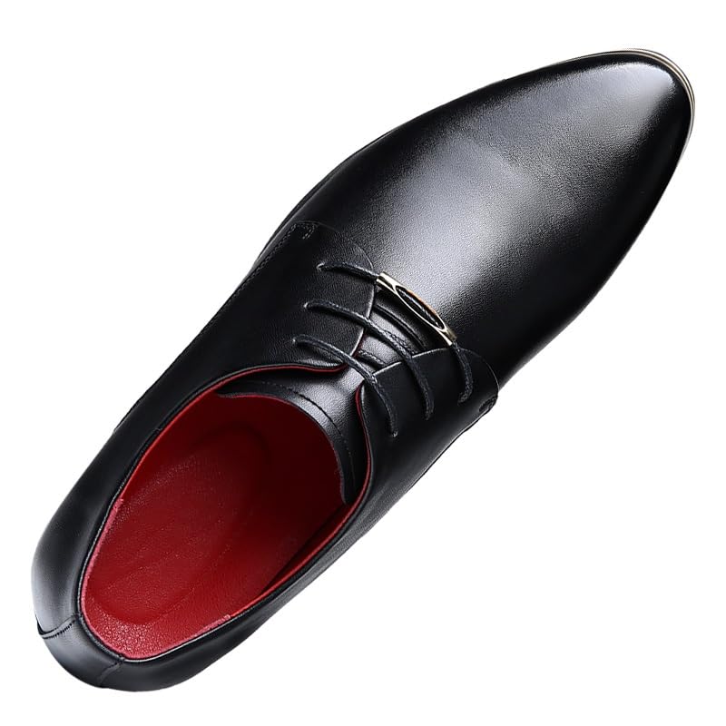 Formal Shoes for Men Slip On Pointed Toe Faux Leather Derby Shoes Rubber Sole Slip Resistant Anti-Slip Low Top Non Slip Working3