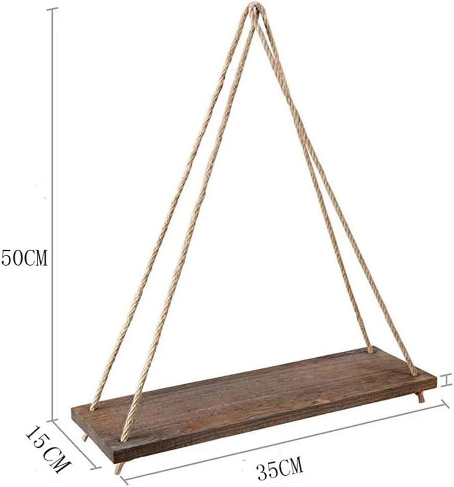 Wooden Rope Swing Wall Hanging Plant Flowerpot Tray Placement Frame Home Installation