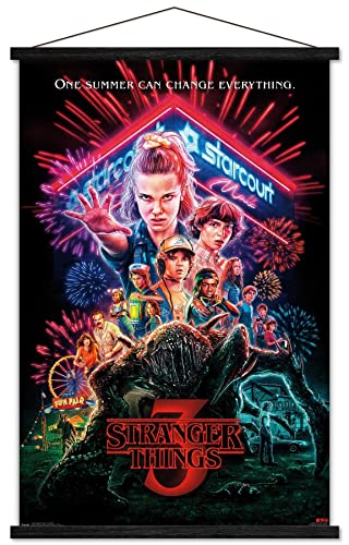 Trends International Netflix Stranger Things: Season 3 - One Sheet Wall Poster, 22.37" x 34.00", Premium Print and Black Hanger Bundle