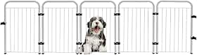 Cercado Pet Dobrável Portátil 5 Modulos Segurança Branco
