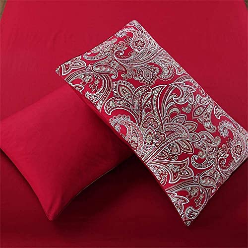 Brandream Queen Size Duvet Cover Luxury Boho Paisley Duvet Quilt Cover Pillowcases 3Pcs Christmas Bedding Set Bohemian Damask Medallion 800Tc Egyptian Cotton With Sateen (Queen,Burgundy) #TOP3